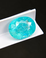 Natural Neon Blue Paraiba Tourmaline oval loose gemstone with dimensions 11.20 x 8.72 x 7.30 mm | SARATTI