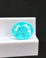 Natural Neon Blue Tourmaline 1.02ct oval loose gemstone close-up | SARATTI