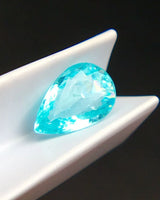 Natural Neon Blue Tourmaline pear loose gemstone with faceted cut | SARATTI