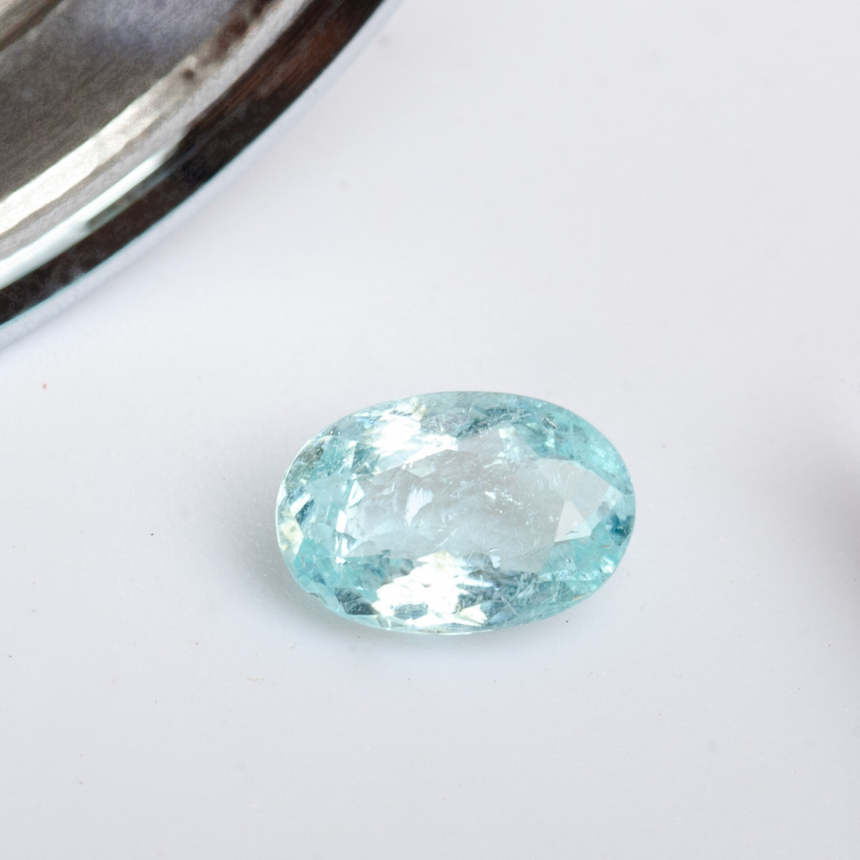 Natural Paraiba Tourmaline 0.41ct 6mm x 4mm oval cut Brazil | SARATTI