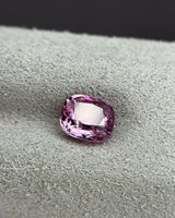 Natural Pink-Purple Spinel Cushion Cut loose gemstone close-up | SARATTI