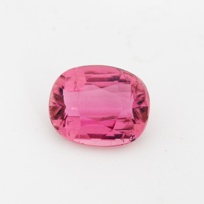 Natural Pink Tourmaline gemstone 3.14ct cushion cut 10.3 x 8.2mm | SARATTI