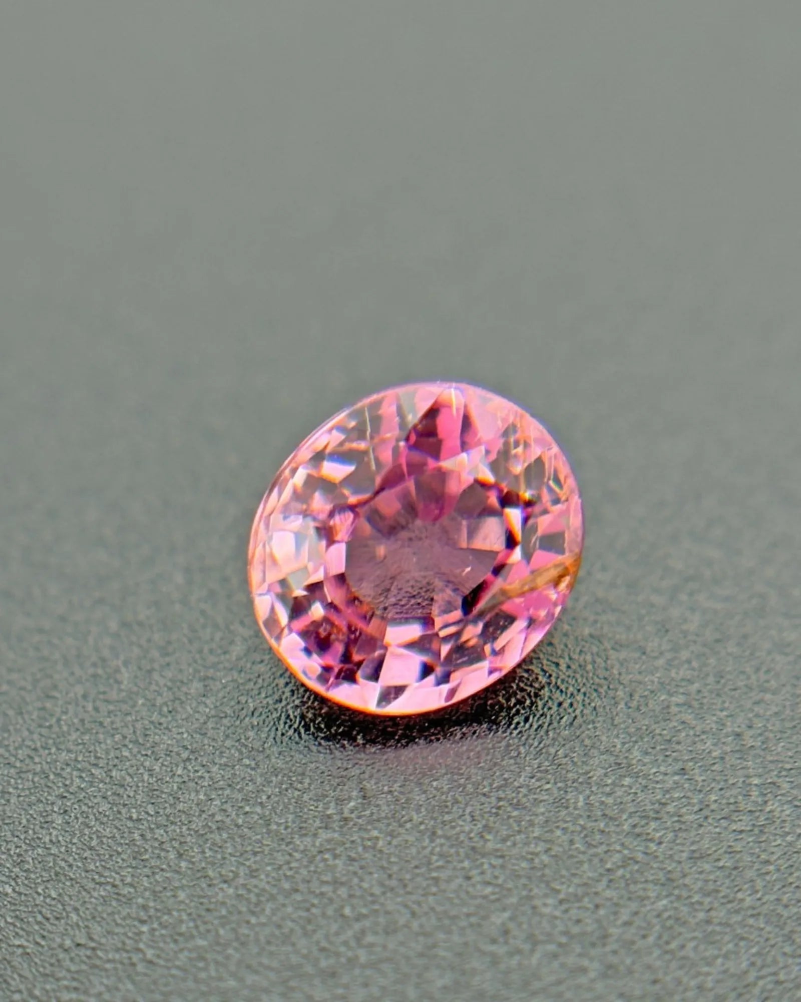 Natural Pink Tourmaline oval angled side profile | SARATTI