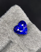 Natural Royal Blue Sapphire heart gemstone side profile 7.15x7.82x5.20mm | SARATTI