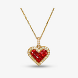 The Ruby Mosaic Heart - Ruby and Diamond Necklace
