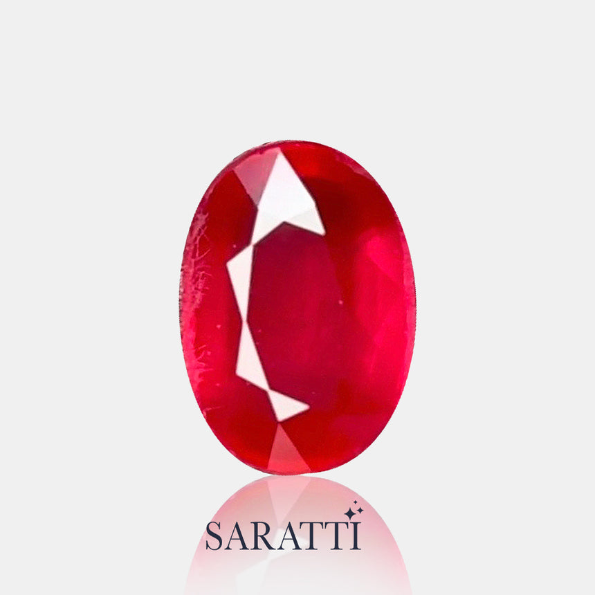 • Natural Ruby Gemstone 6.54 × 4.53 mm Oval | SARATTI-1