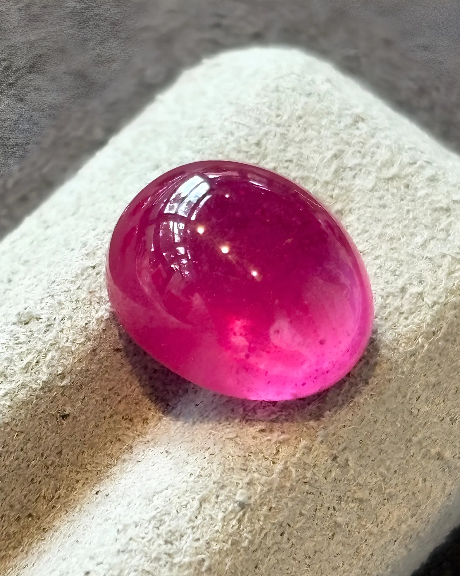 Natural Ruby oval cabochon alternate angle loose stone | SARATTI