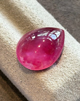 Natural Ruby teardrop loose gemstone close-up | SARATTI