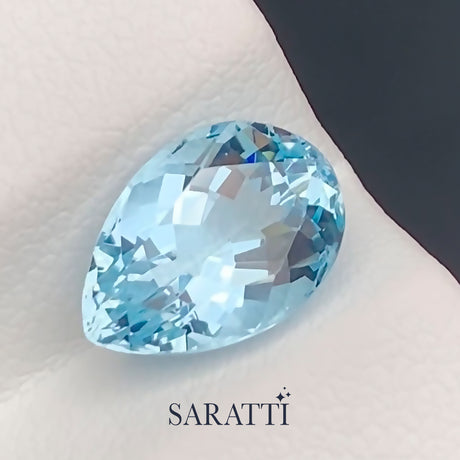 Natural Santa Maria aquamarine pear cut 2.23 carat loose stone | SARATTI