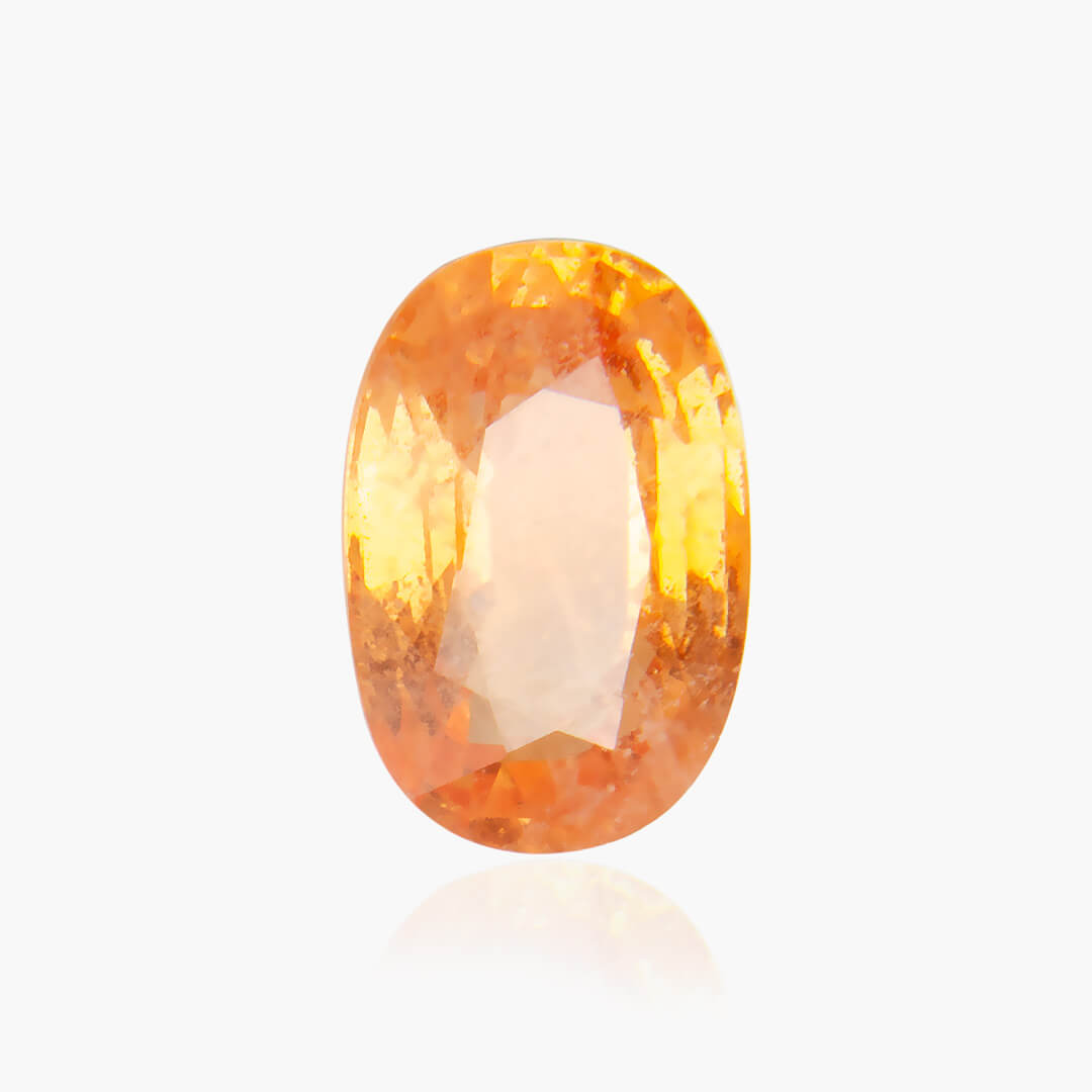 1.23 carats Oval Orange Sapphire Gemstone | 7.5 mm × 5.0 mm