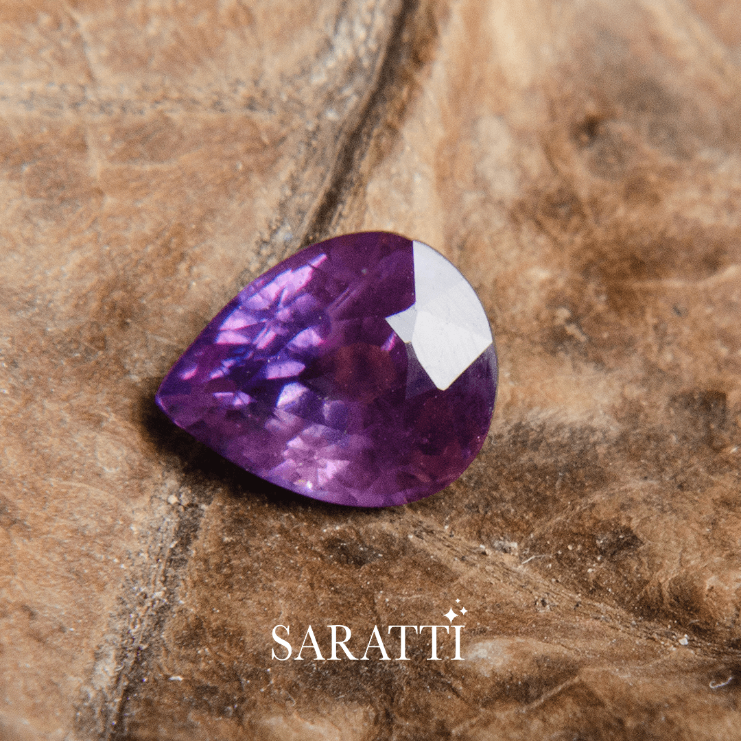 Natural Sapphire Gemstone in Pear Shape - SARATTI | 1.20 carats 