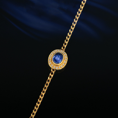 Natural Sapphire Halo Bracelet | SARATTI