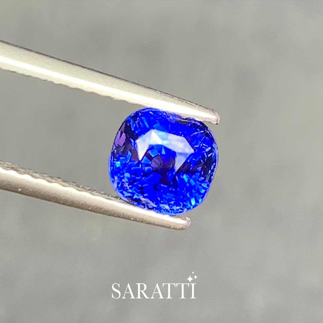 Natural Sapphire Royal Blue Cushion Cut for Custom Jewelry | SARATTI

