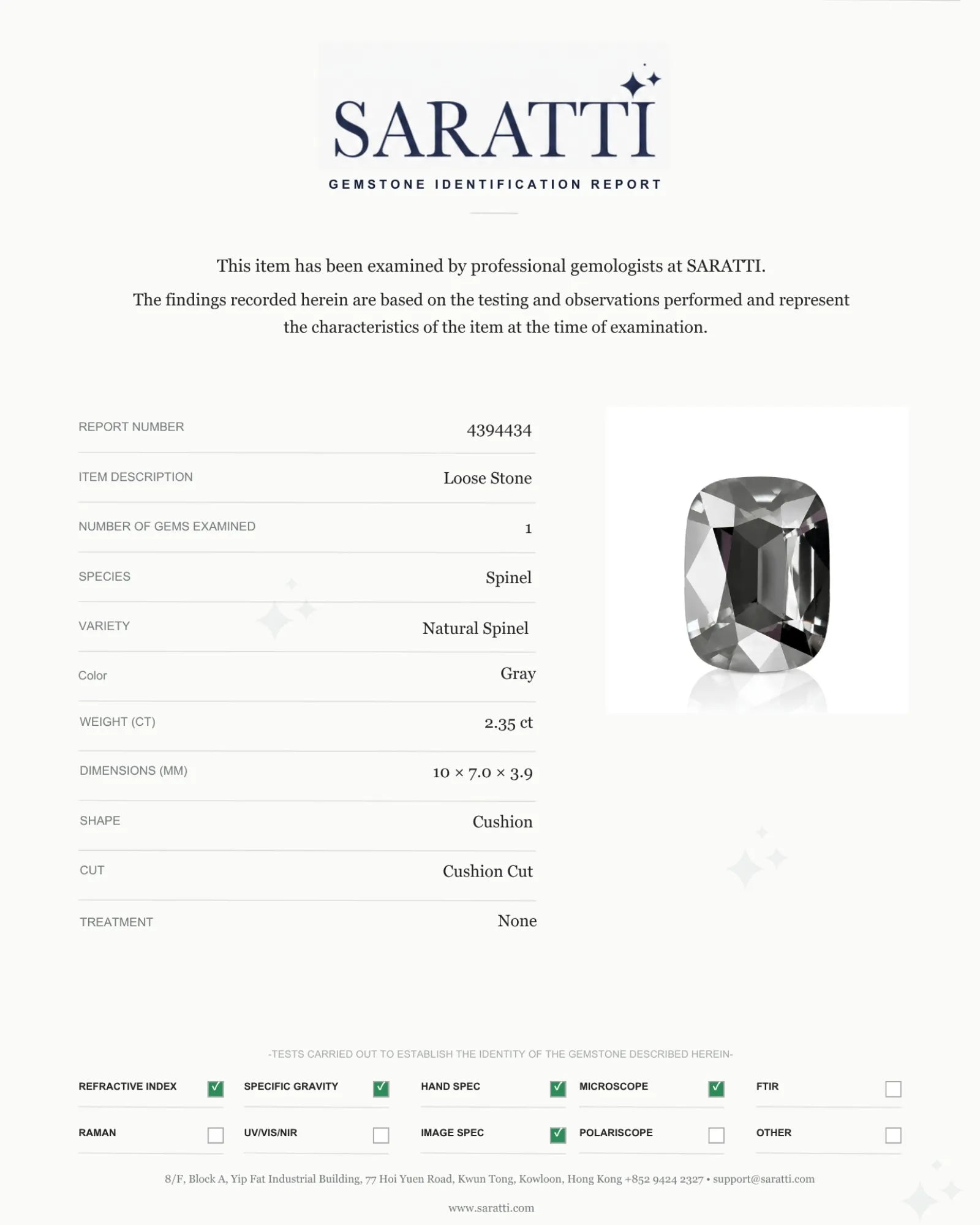 Natural Spinel measuring 10 x 7.0 x 3.9mm loose gemstone | SARATTI