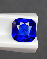 Natural Sri Lankan Royal Blue Sapphire cushion gemstone side profile 7.83x7.60x5.23mm | SARATTI