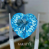 Natural Swiss Blue Topaz 47.93 carat heart cut gemstone | SARATTI