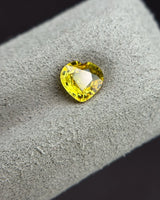Natural Thailand Ceylon Yellow Sapphire Heart Cut detailed gemstone view | SARATTI
