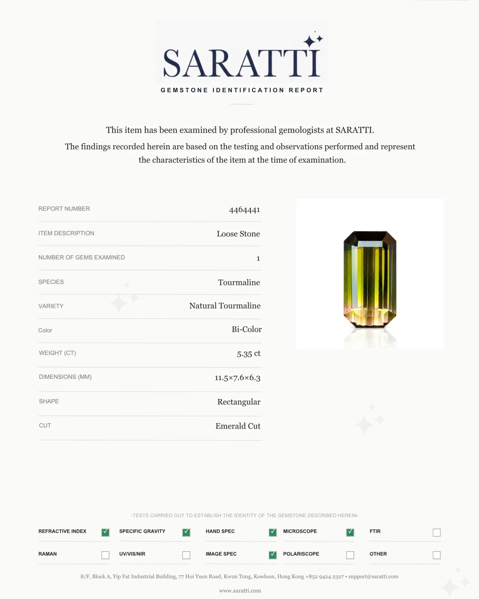 Natural Tourmaline horizontal view with two distinct colour zones | SARATTI
