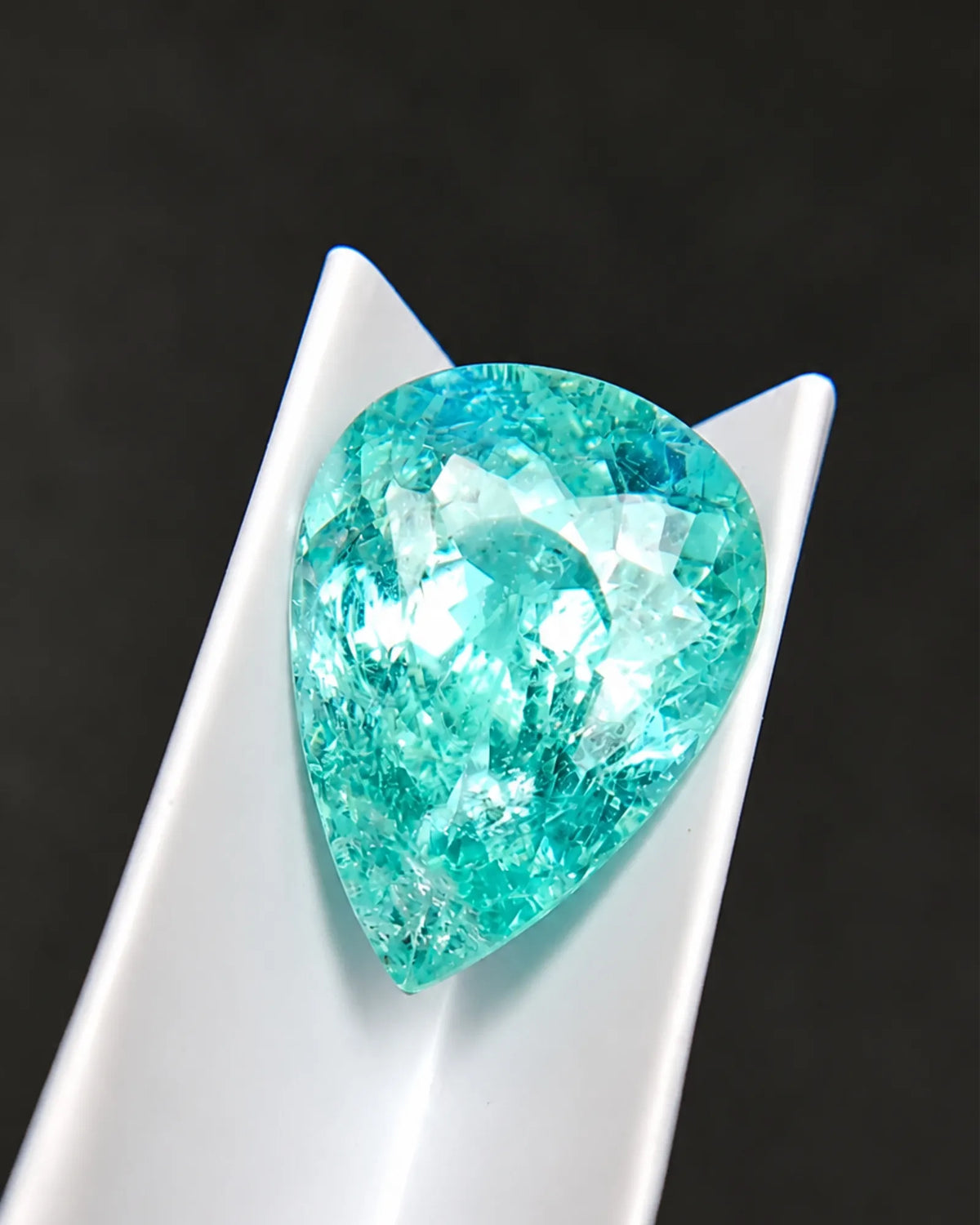 Natural Tourmaline pear side profile with faceted finish | SARATTI