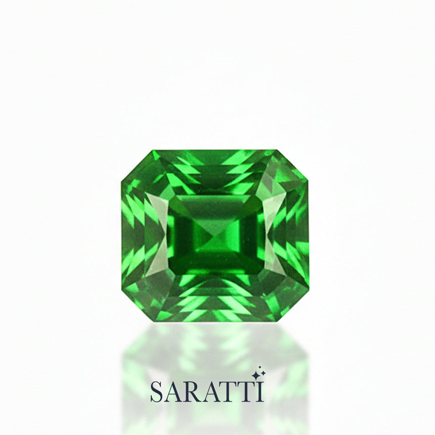 Natural Tsavorite Octagonal Gemstone for Custom Jewelry Design | SARATTI