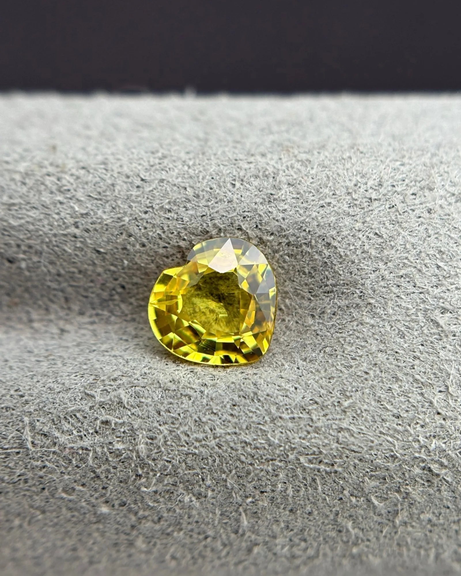 Natural Yellow Sapphire 0.84ct Heart angled profile loose gemstone | SARATTI