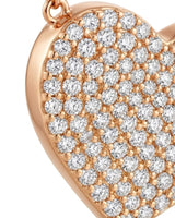 Natural diamond love necklace with round brilliant stones in 18K rose gold | SARATTI