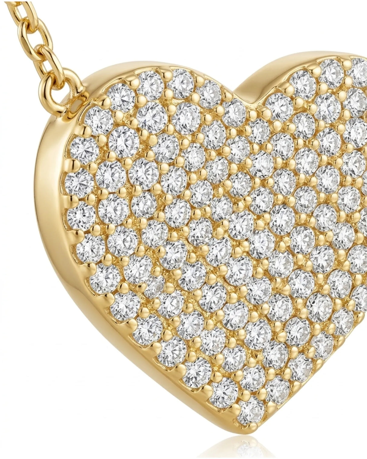 Natural diamond love necklace with round brilliant stones in 18K yellow gold | SARATTI