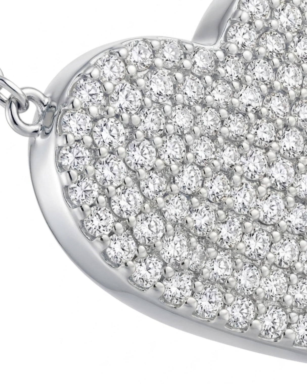 Natural diamond love necklace with round brilliant stones in platinum | SARATTI