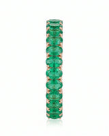 Natural emerald full band ring in 18K rose gold | SARATTI
