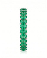 Natural emerald full band ring in platinum | SARATTI
