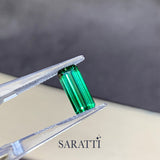 Natural green to teal blue bi-color tourmaline emerald cut 2.03ct | SARATTI