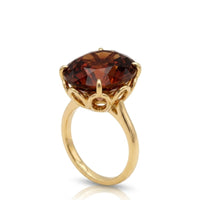 Natural Imperial Topaz Oval Yellow Gold Engagement Ring