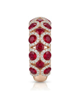 Natural ruby diamond statement ring in 18K Rose Gold | SARATTI