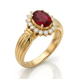 Vintage Ruby Ring in 18K Yellow Gold