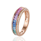 Chromatic Fusion : Natural Sapphire and Diamond Eternity Band