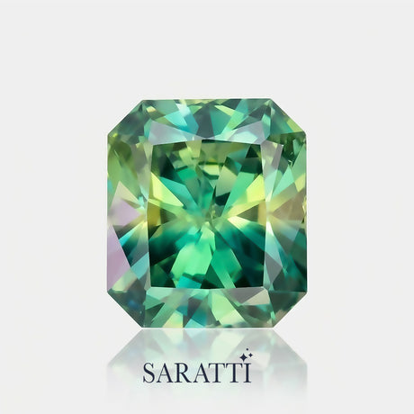 Natural teal blue sapphire radiant 1.20 carat eye clean stone | SARATTI