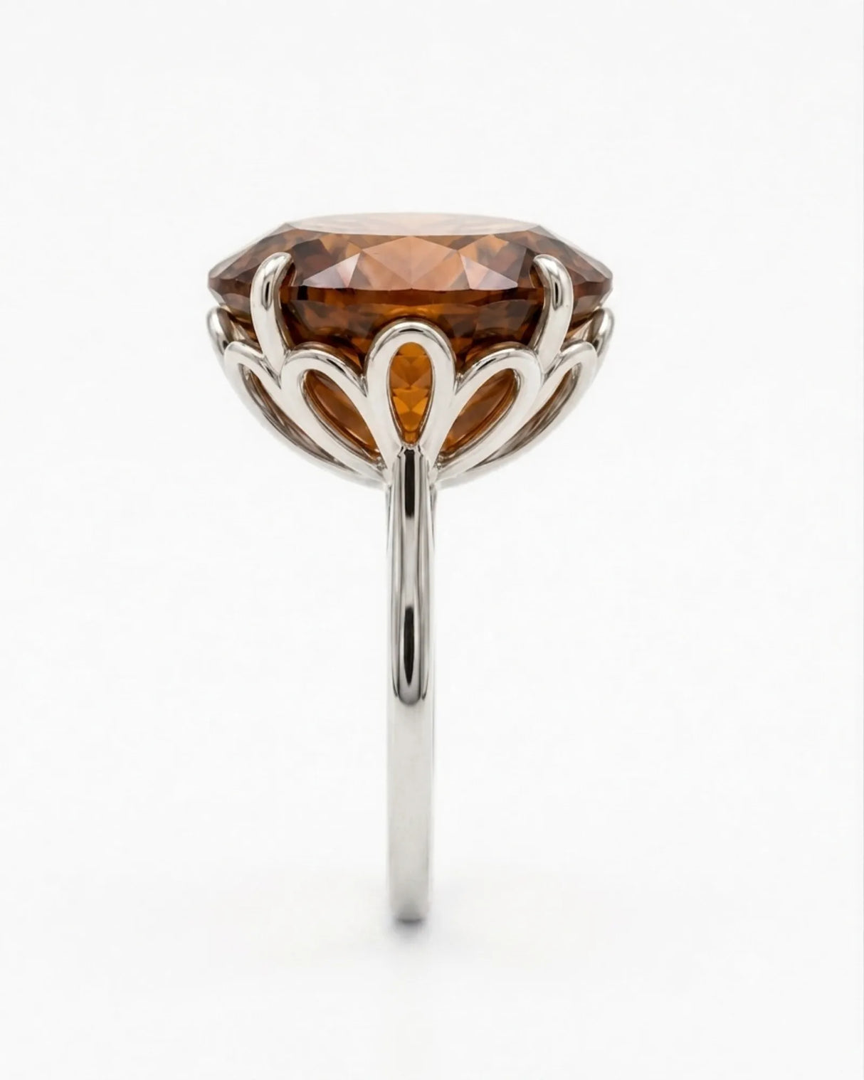Nature-inspired Imperial Topaz gift ring with bold oval gemstone in an elegant platinum setting - SARATTI