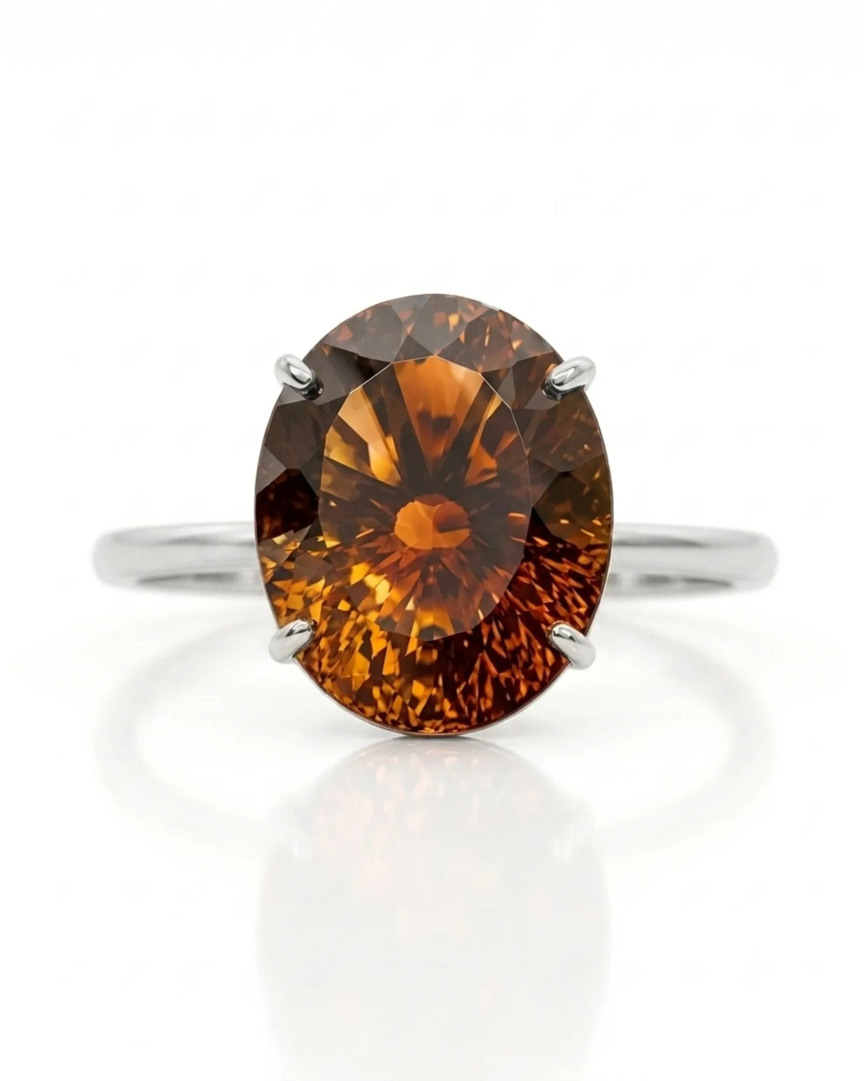Nature-inspired Imperial Topaz gift ring with bold oval gemstone in an elegant platinum setting | SARATTI