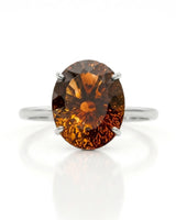 Nature-inspired Imperial Topaz gift ring with bold oval gemstone in an elegant platinum setting | SARATTI