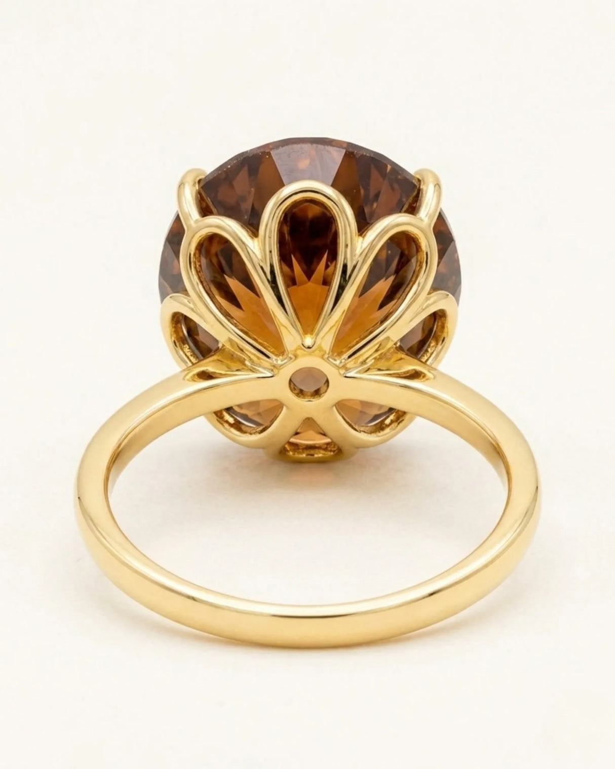Nature-inspired Imperial Topaz gift ring with bold oval gemstone in polished 18K yellow gold | SARATTI