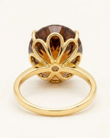 Nature-inspired Imperial Topaz gift ring with bold oval gemstone in polished 18K yellow gold | SARATTI