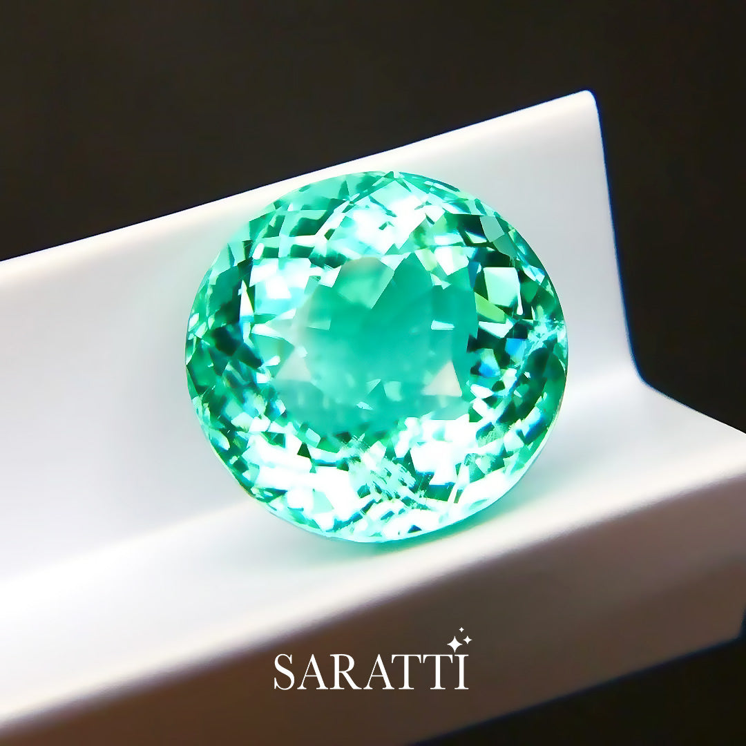 Near round Paraiba tourmaline loose gemstone 7.05 carat | SARATTI