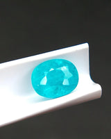 Neon Blue Brazilian Paraiba Tourmaline oval alternate angle | SARATTI