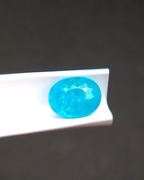 Neon Blue Natural Paraiba Tourmaline oval close-up | SARATTI