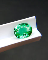 Neon Bluish Green Tourmaline oval alternate angle | SARATTI