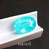 Neon blue Paraiba tourmaline gemstone 2.53 carat oval - SARATTI