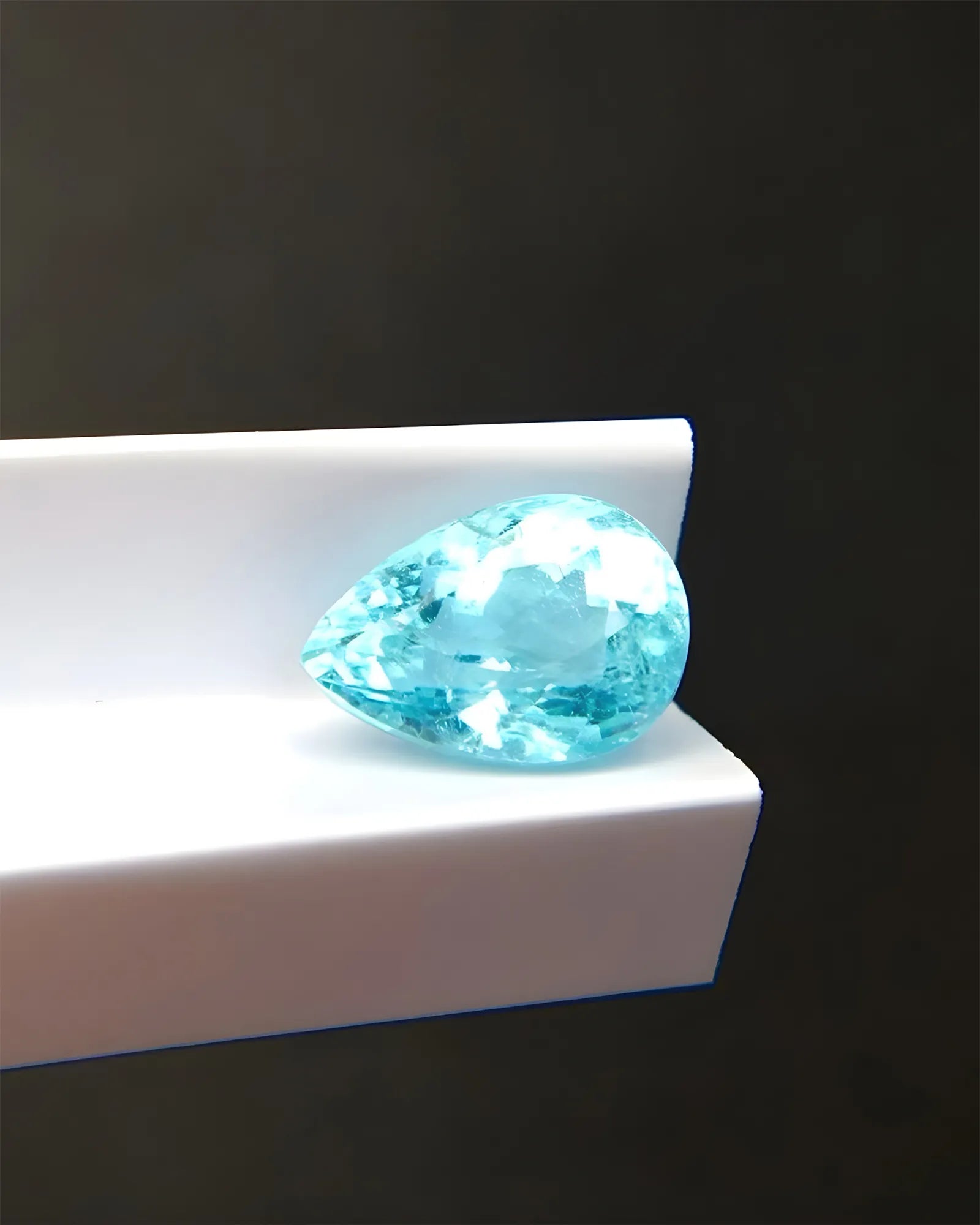 Neon blue natural Paraiba tourmaline loose stone pear cut | SARATTI