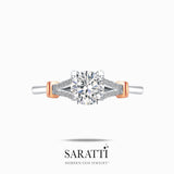 Noemie 0.6 Carat Round Split Shank Diamond Engagement Ring | Modern Gem Jewelry | Saratti