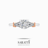 Noemie 0.6 Carat Round Split Shank Diamond Engagement Ring | Modern Gem Jewelry | Saratti