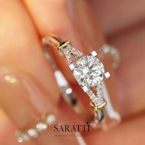 Noemie Diamond Split Shank Ring | Modern Gem Jewelry | Saratti